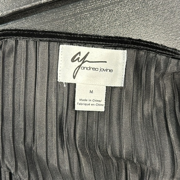 Andrea Jovine Black Velvet Tank Top with Lace Trim - M - Picture 7 of 10